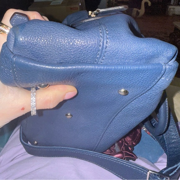 MCM Navy Leather Satchel - Picture 7 of 13